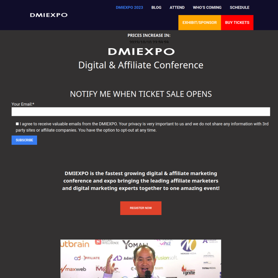 dmiexpo.com homepage screenshot