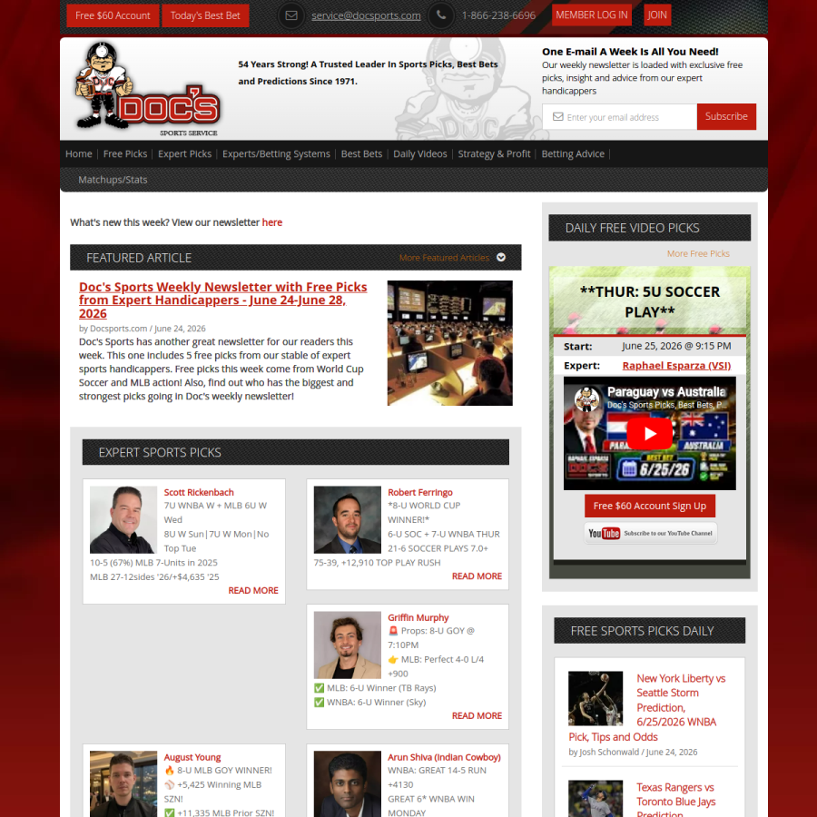 docsports.com homepage screenshot