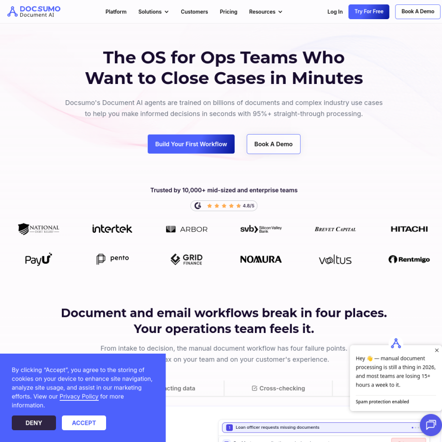 docsumo.com homepage screenshot