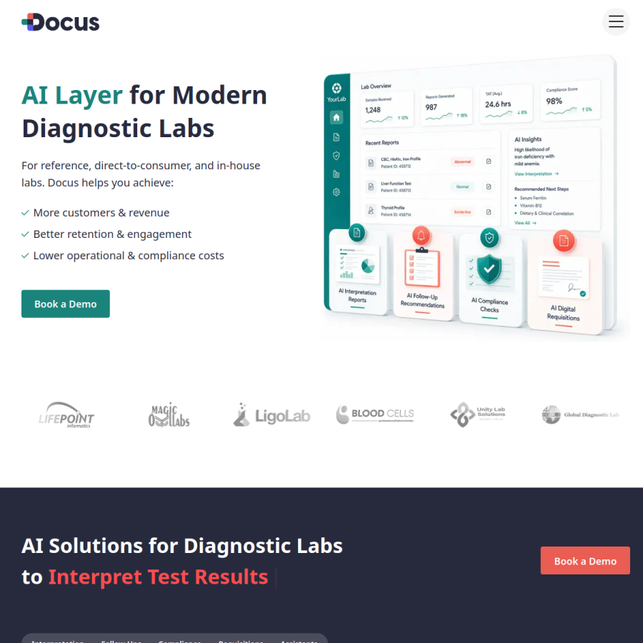 docus.ai homepage screenshot