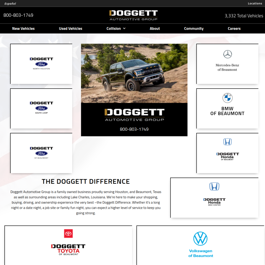 doggettautogroup.com homepage screenshot