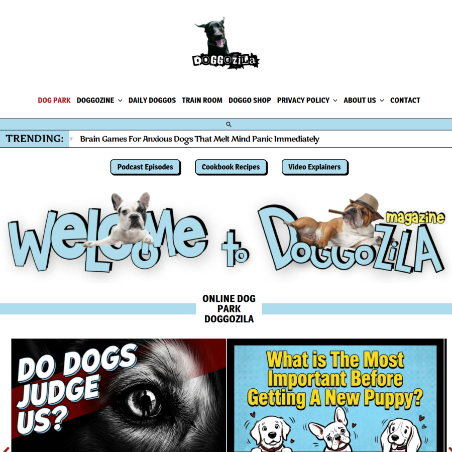 doggozila.com homepage screenshot
