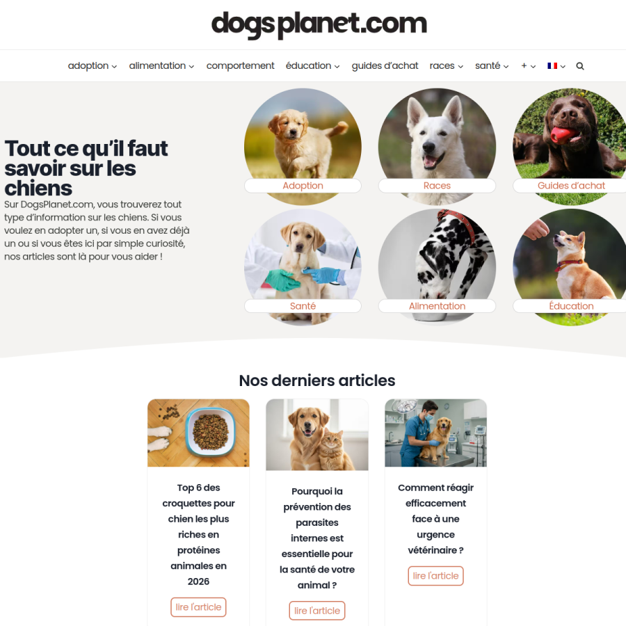 dogsplanet.com homepage screenshot