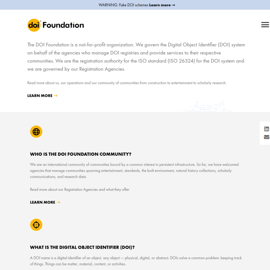 doi.org homepage screenshot