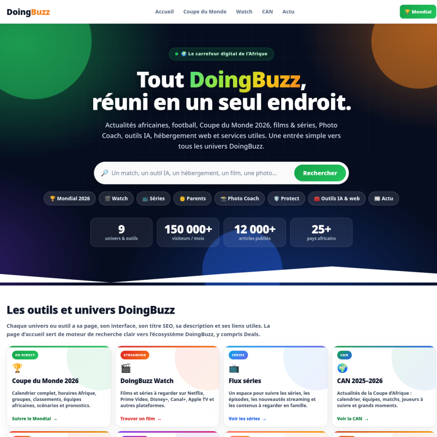 doingbuzz.com homepage screenshot