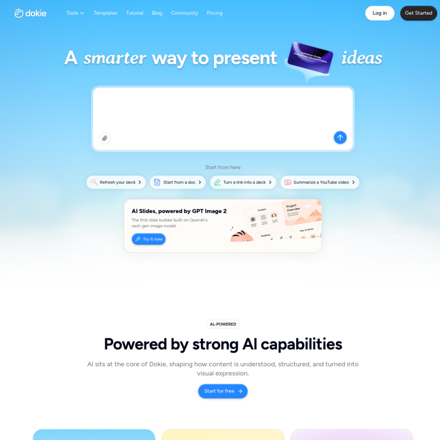 dokie.ai homepage screenshot