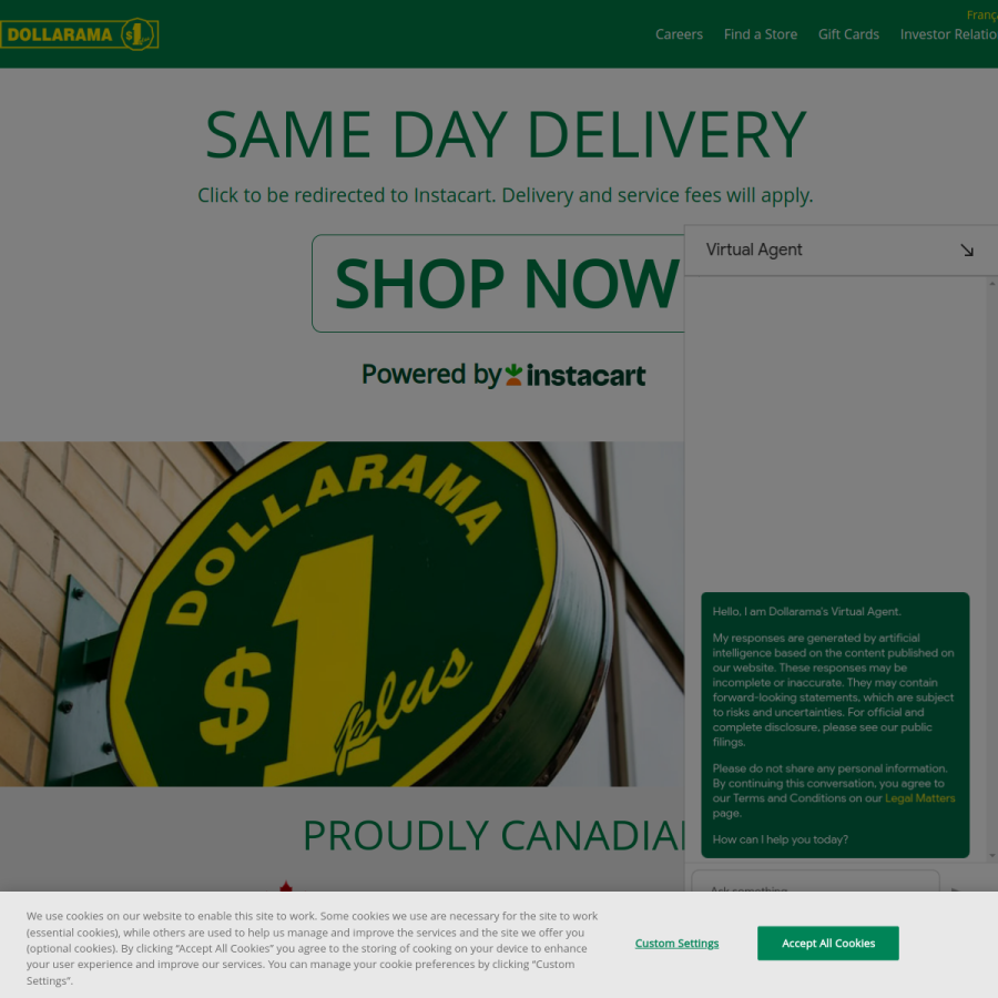 dollarama.com homepage screenshot