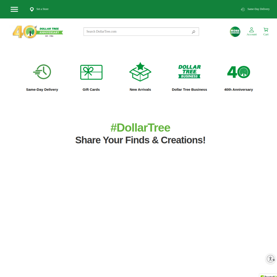 dollartree.com homepage screenshot