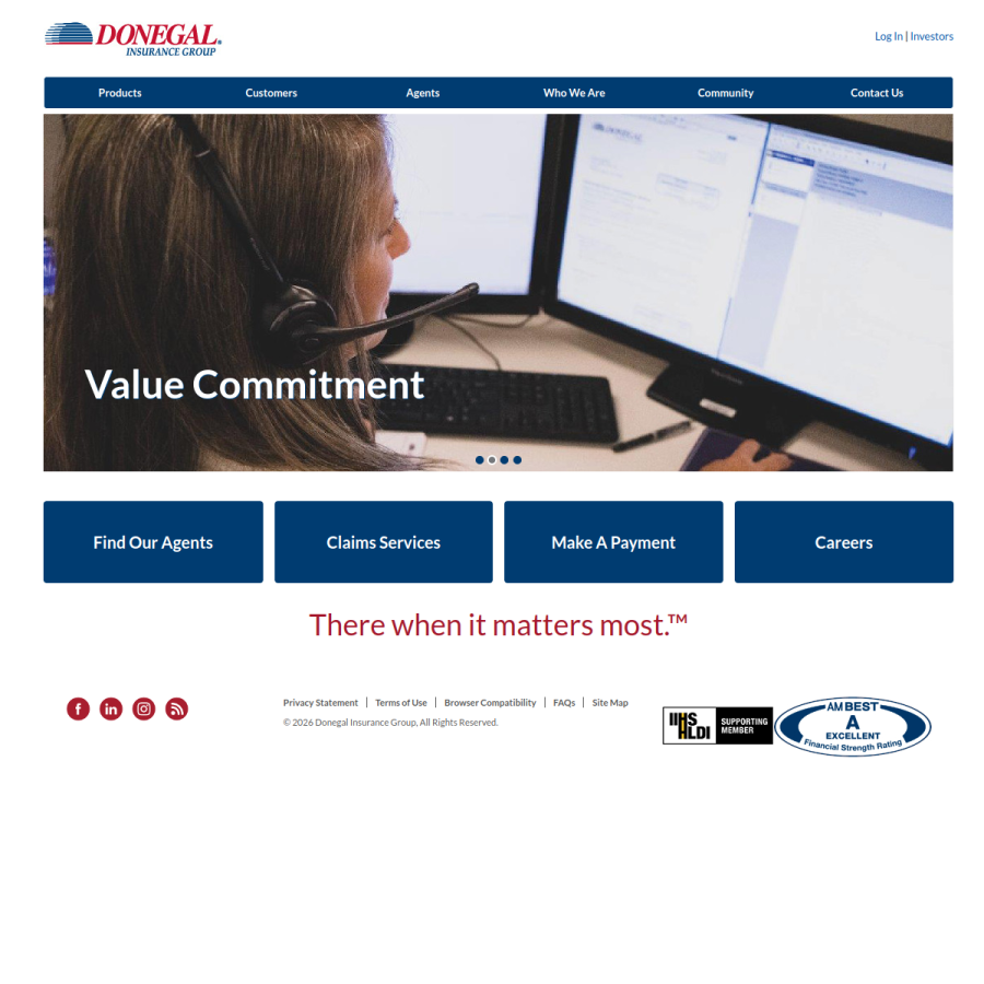donegalgroup.com homepage screenshot