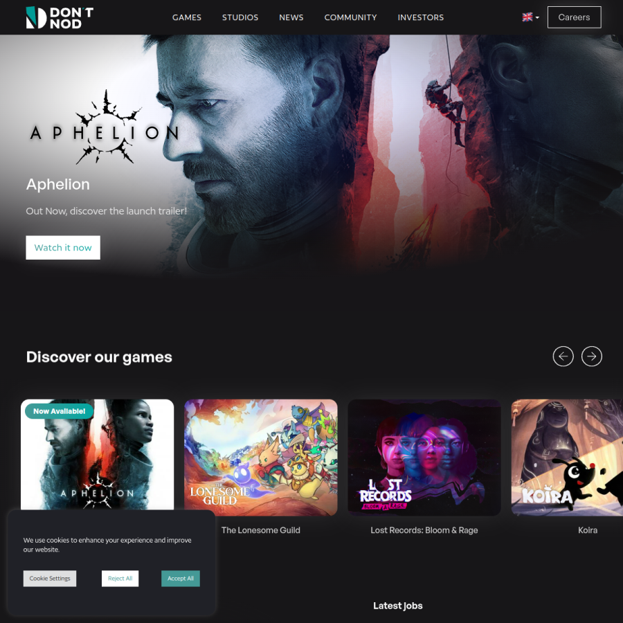 dont-nod.com homepage screenshot
