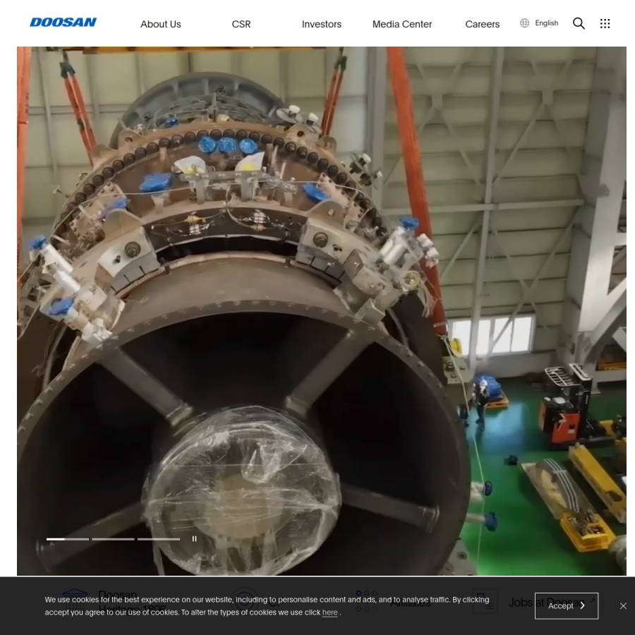 doosan.com homepage screenshot