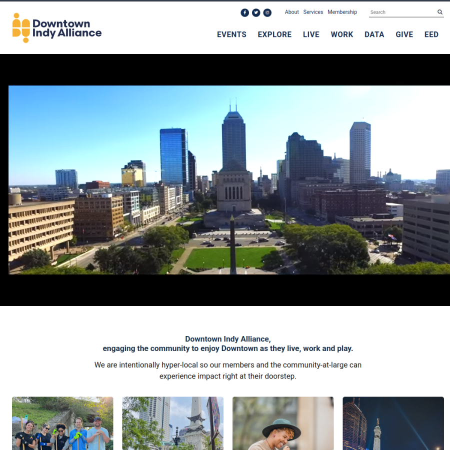 downtownindy.org homepage screenshot