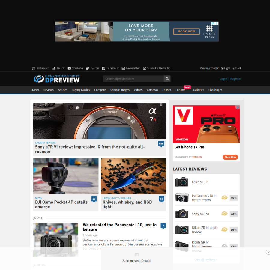 dpreview.com homepage screenshot