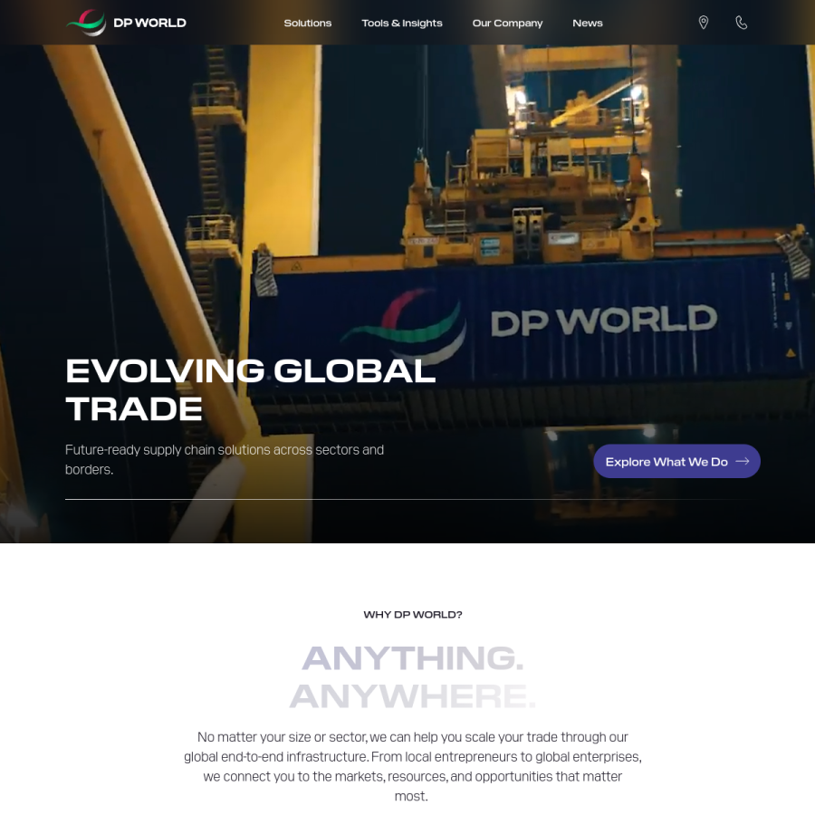 dpworld.com homepage screenshot