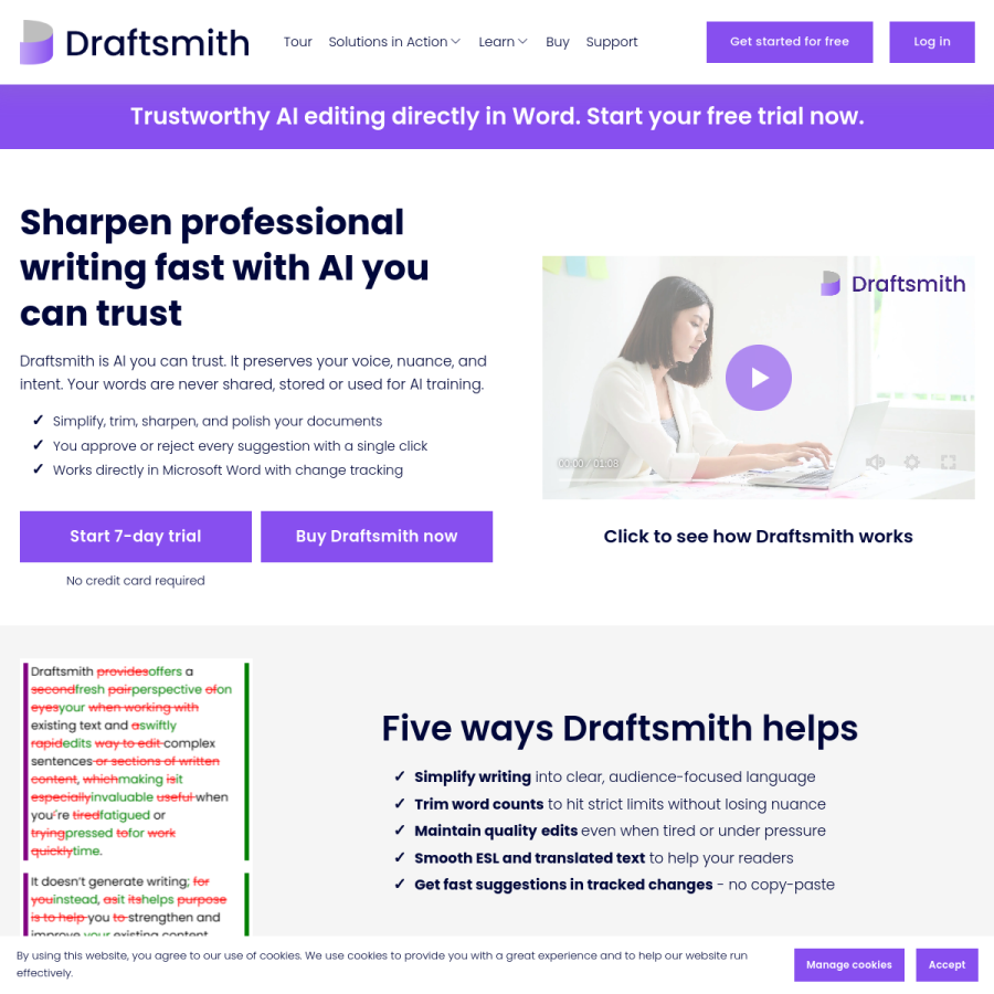 draftsmith.ai homepage screenshot