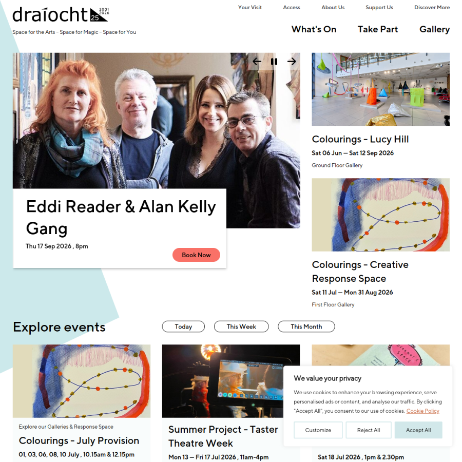 draiocht.ie homepage screenshot