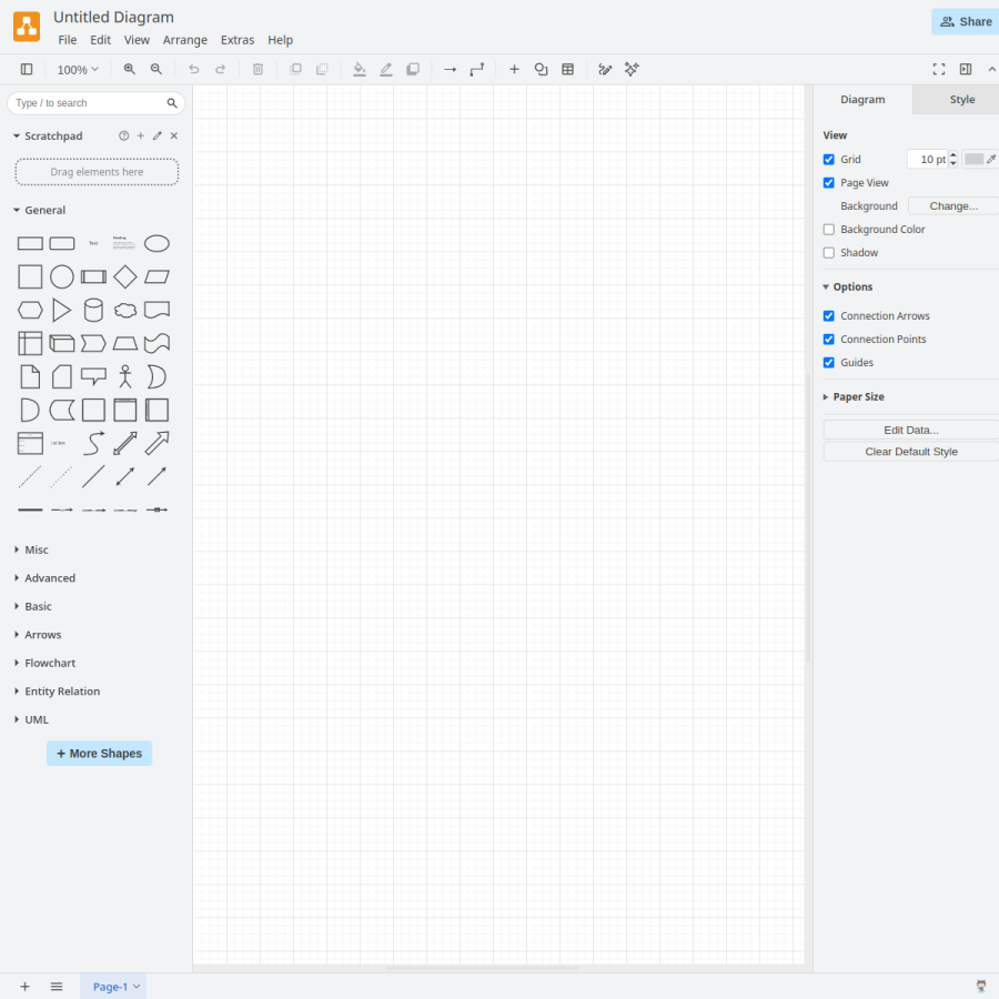 draw.io homepage screenshot