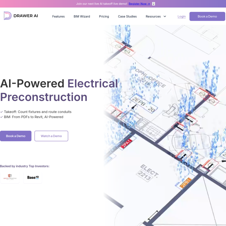 drawer.ai homepage screenshot