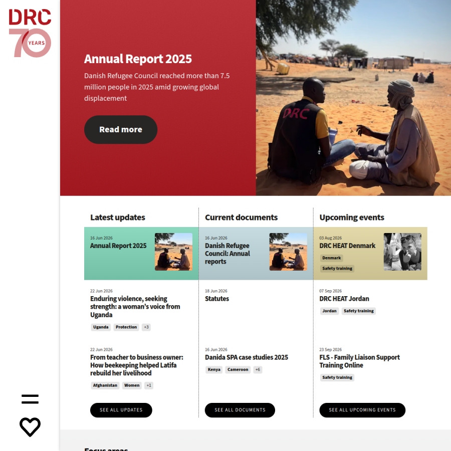 drc.ngo homepage screenshot