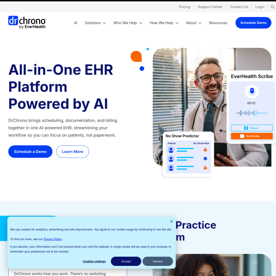 drchrono.com homepage screenshot