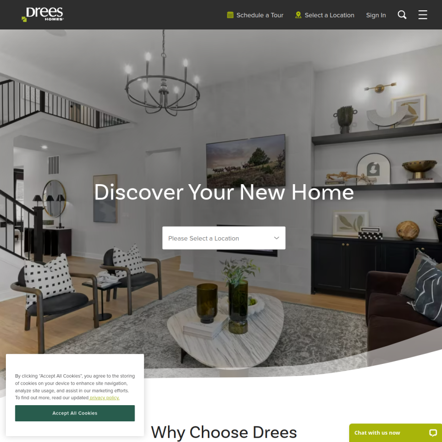 dreeshomes.com homepage screenshot