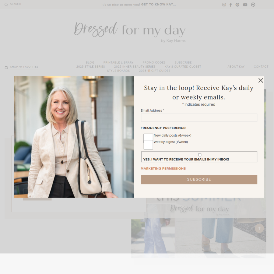 dressedformyday.com homepage screenshot