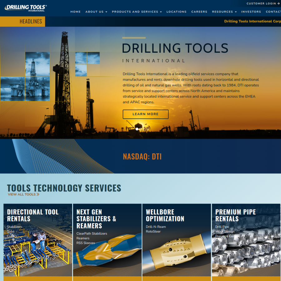 drillingtools.com homepage screenshot