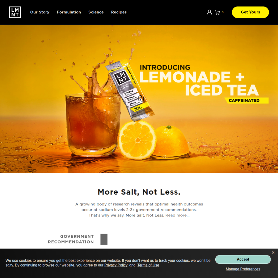 drinklmnt.com homepage screenshot
