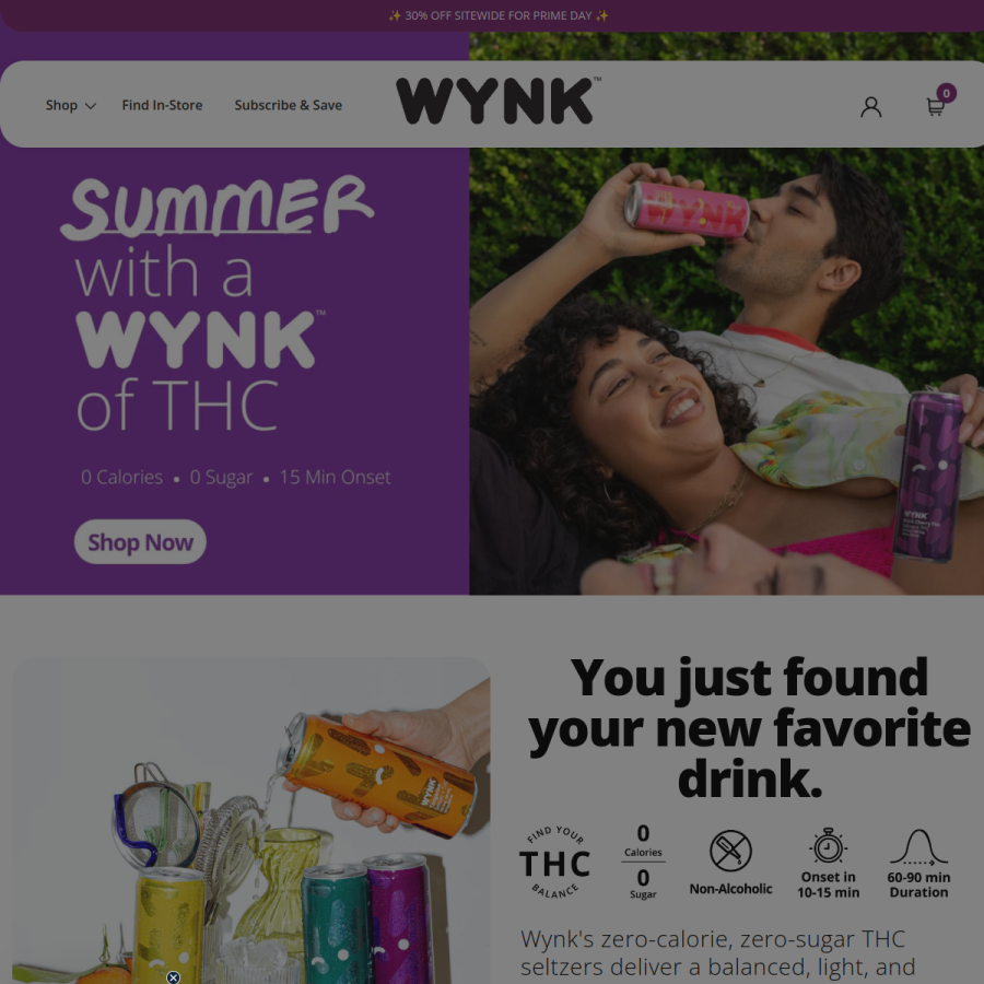 drinkwynk.com homepage screenshot