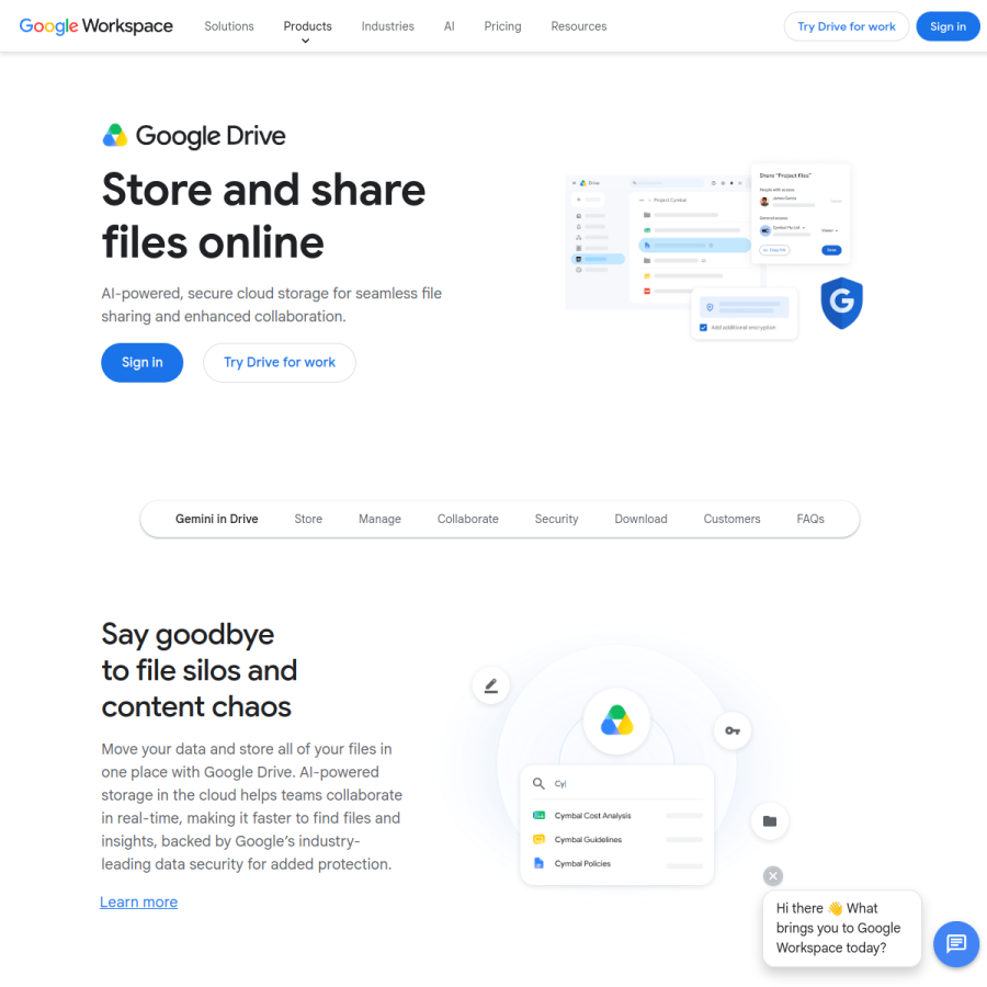 drive.google.com homepage screenshot