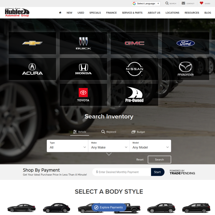 drivehubler.com homepage screenshot
