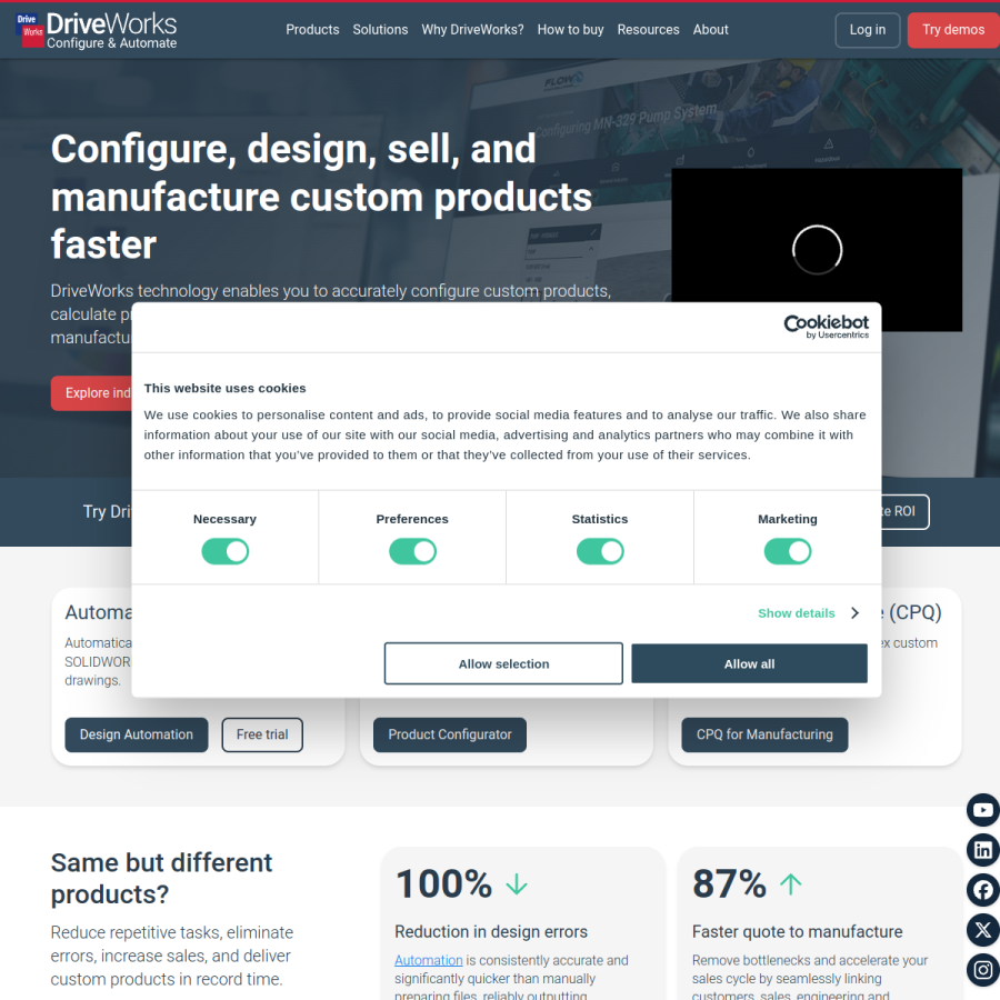 driveworks.co.uk homepage screenshot