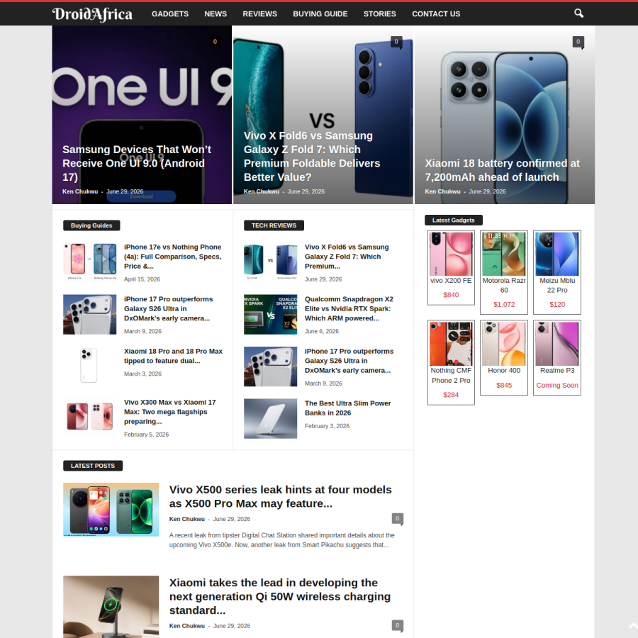 droidafrica.net homepage screenshot