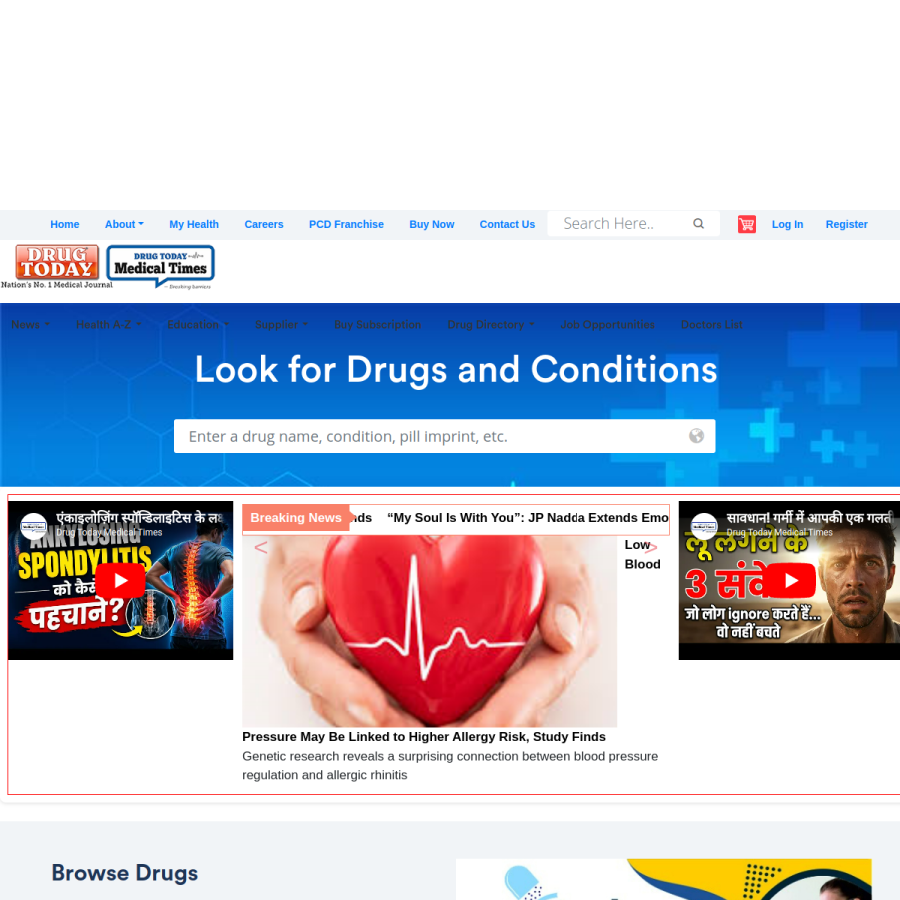 drugtodayonline.com homepage screenshot