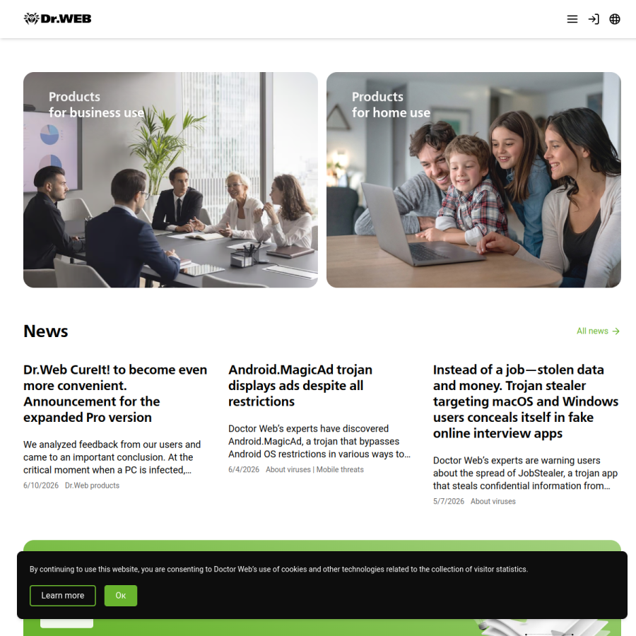 drweb.com homepage screenshot