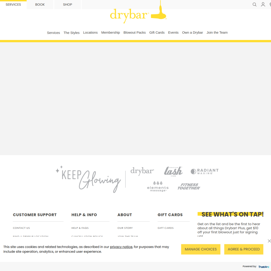 drybarshops.com homepage screenshot