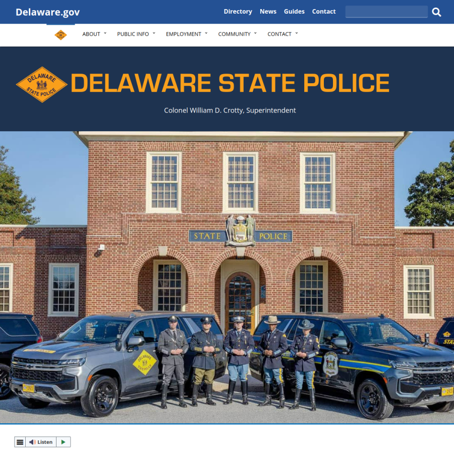 dsp.delaware.gov homepage screenshot