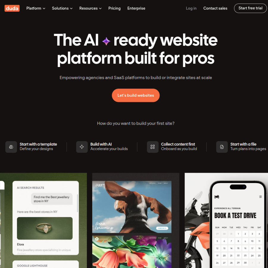 duda.co homepage screenshot