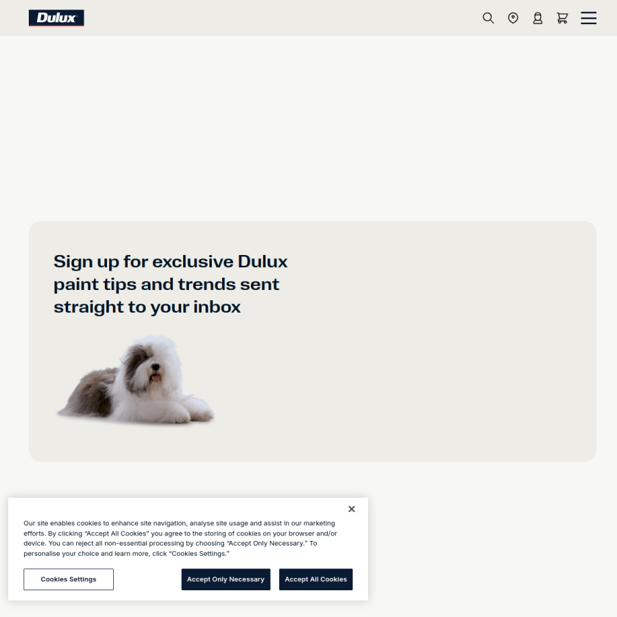 dulux.com.au homepage screenshot