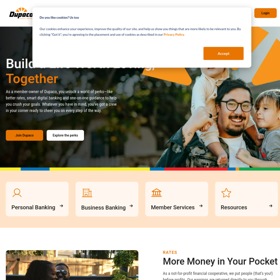 dupaco.com homepage screenshot