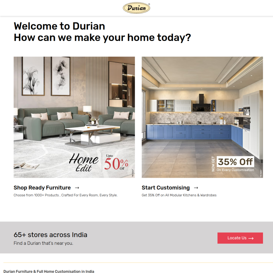 durian.in homepage screenshot
