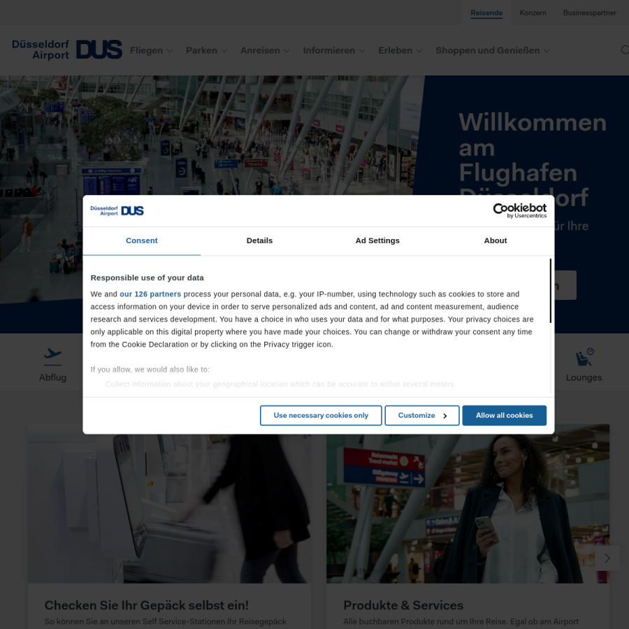 dus.com homepage screenshot