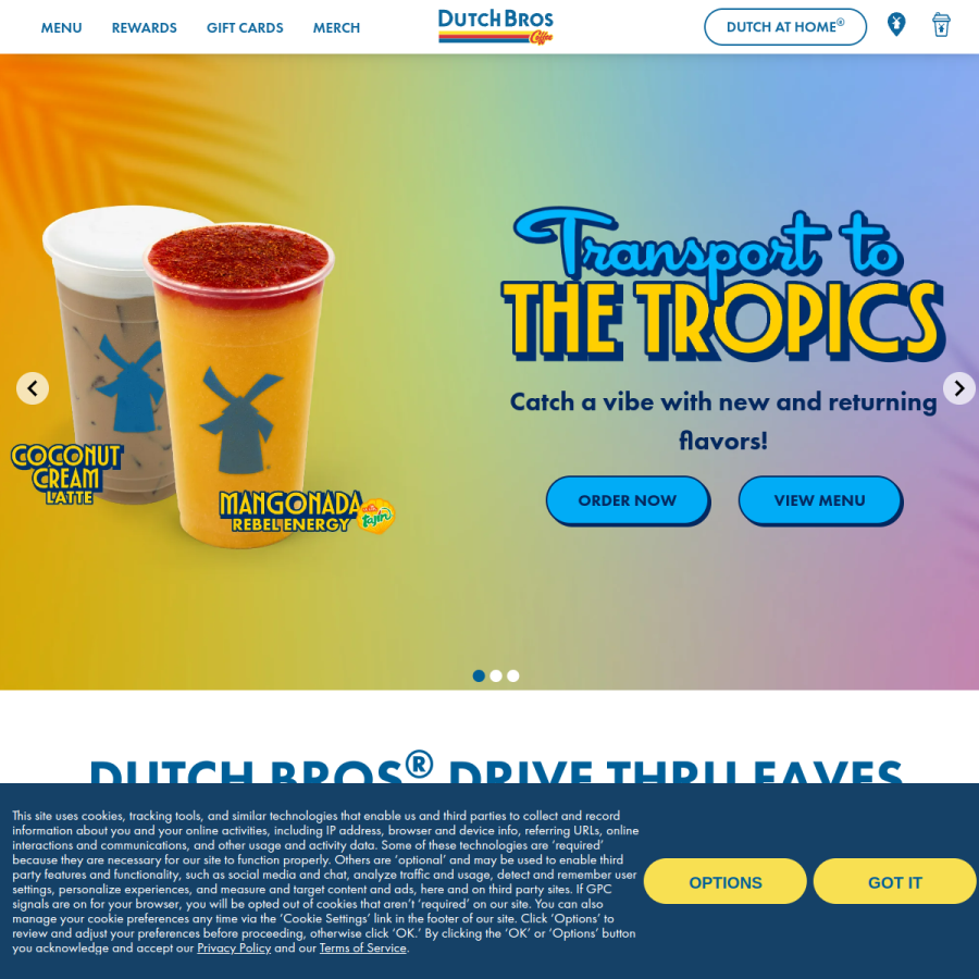 dutchbros.com homepage screenshot