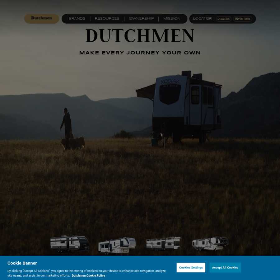 dutchmen.com homepage screenshot