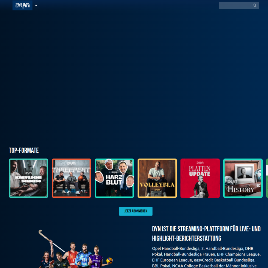 dyn.sport homepage screenshot