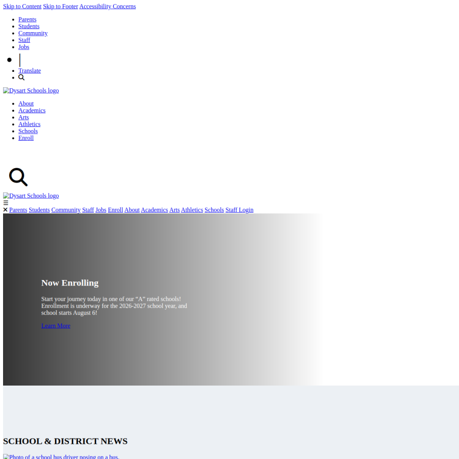 dysart.org homepage screenshot