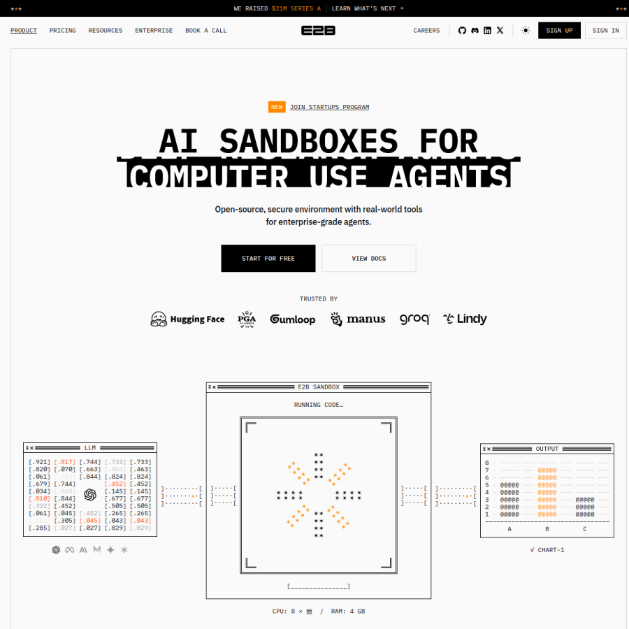 e2b.dev homepage screenshot