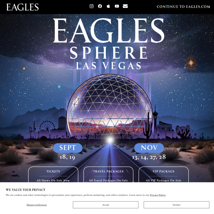 eagles.com homepage screenshot