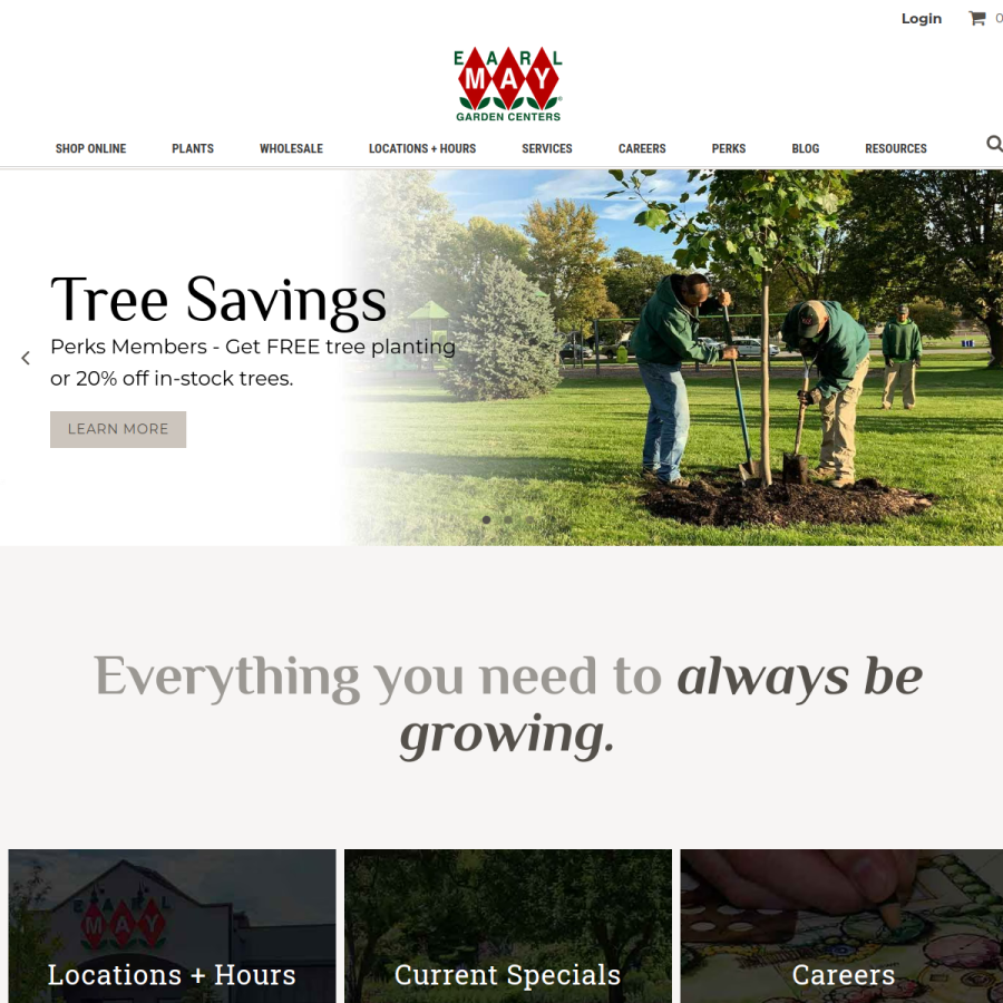 earlmay.com homepage screenshot