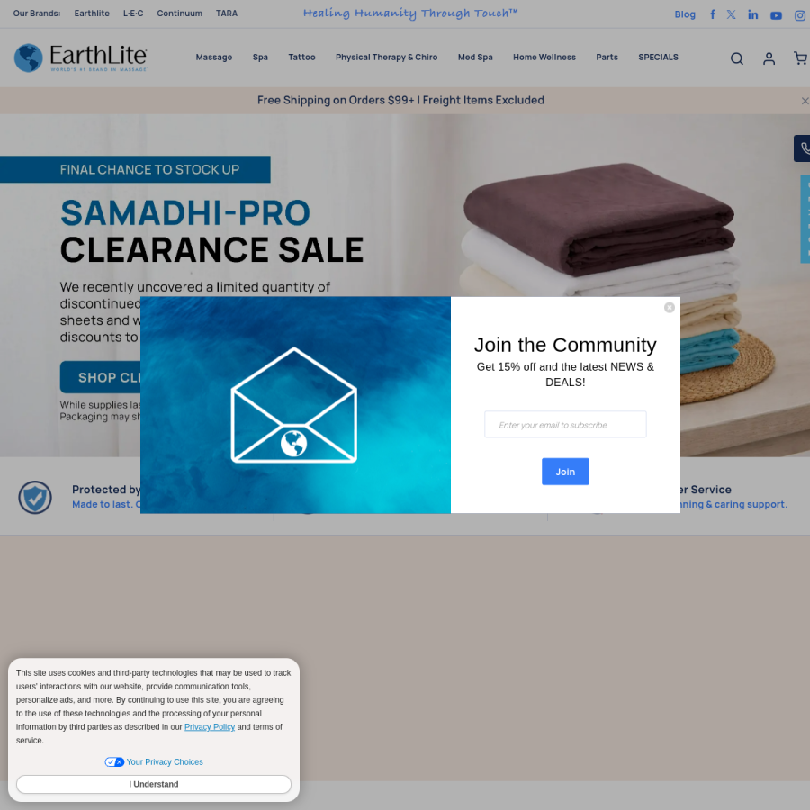 earthlite.com homepage screenshot